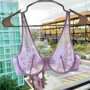 Savage X Fenty Lavender Lace Plunge Bra - 38C